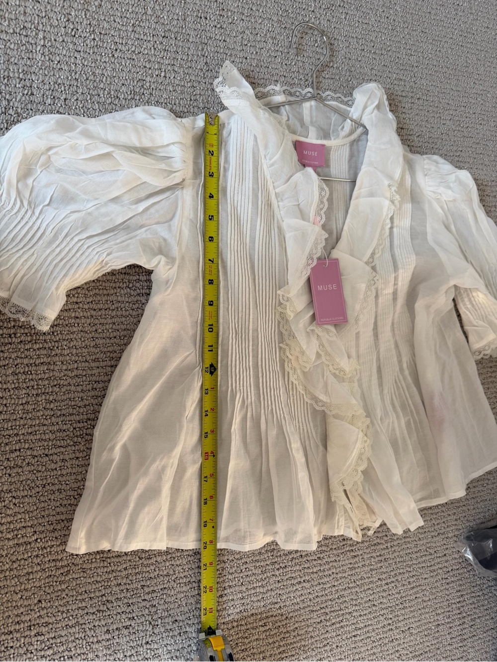 Muse Light White Ruffle Blouse - Picture 3 of 6